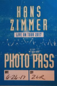 Photo Pass vom Konzert von Hans Zimmer in Zürich