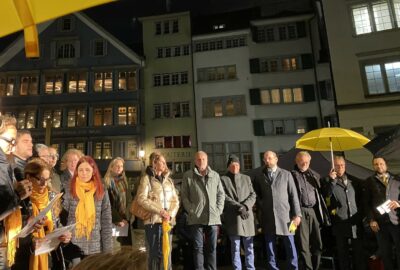 Bild von der Kundgebung gegen Antisemitismus in Zürich